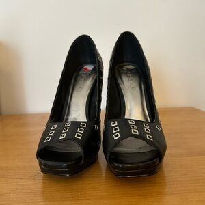 Elegant Black Peep-Toe Heels